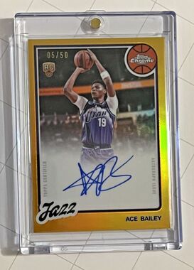 2025-26 Topps Chrome Update Ace Bailey Gold 05/50 On Card Auto